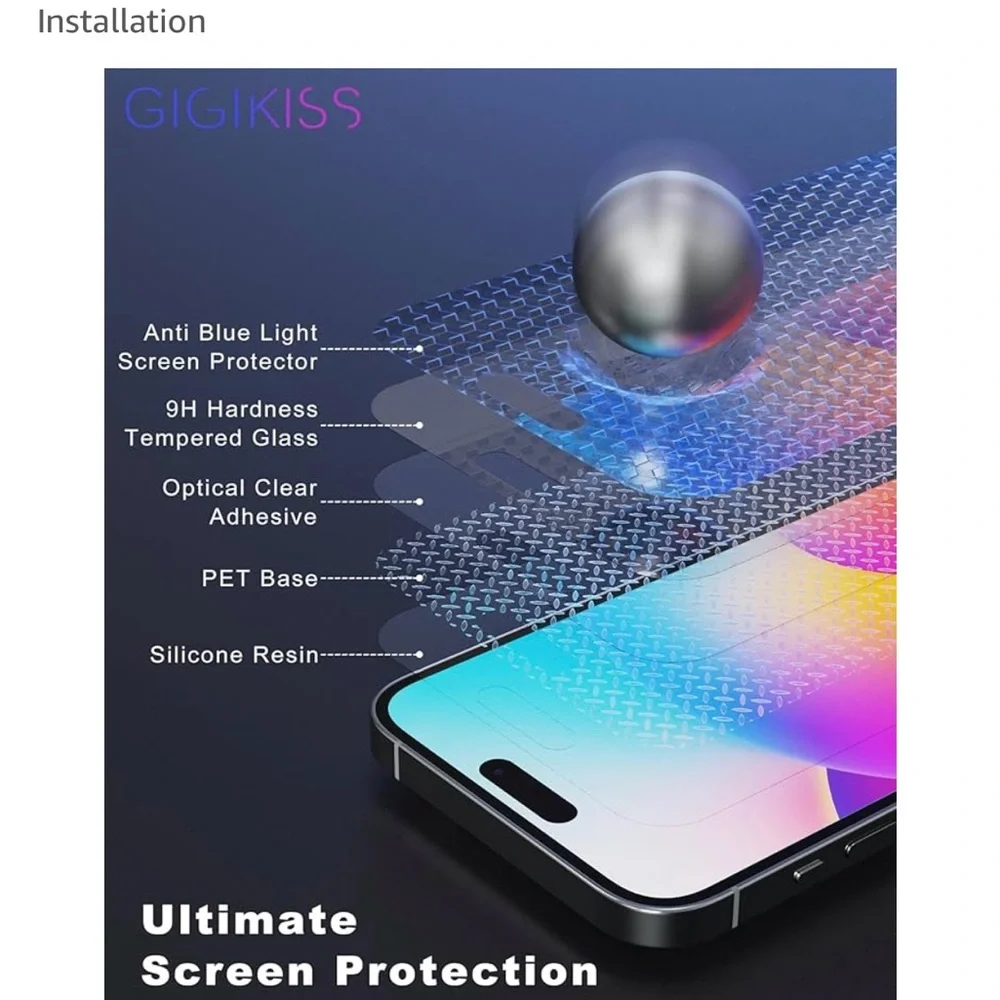 iPhone 16 Pro Max- Anti blue light Tempered Glass Screen Protector
